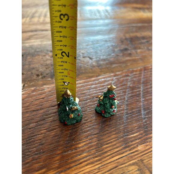 Miniature Christmas Tree Figurines For Dollhouses Or Decor 2 Inches Tall Handpai - Picture 5 of 5
